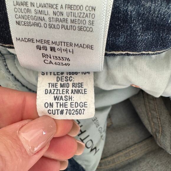 Mother Denim Mid Rise Dazzler Ankle On The Edge Size 25 - Picture 7 of 11